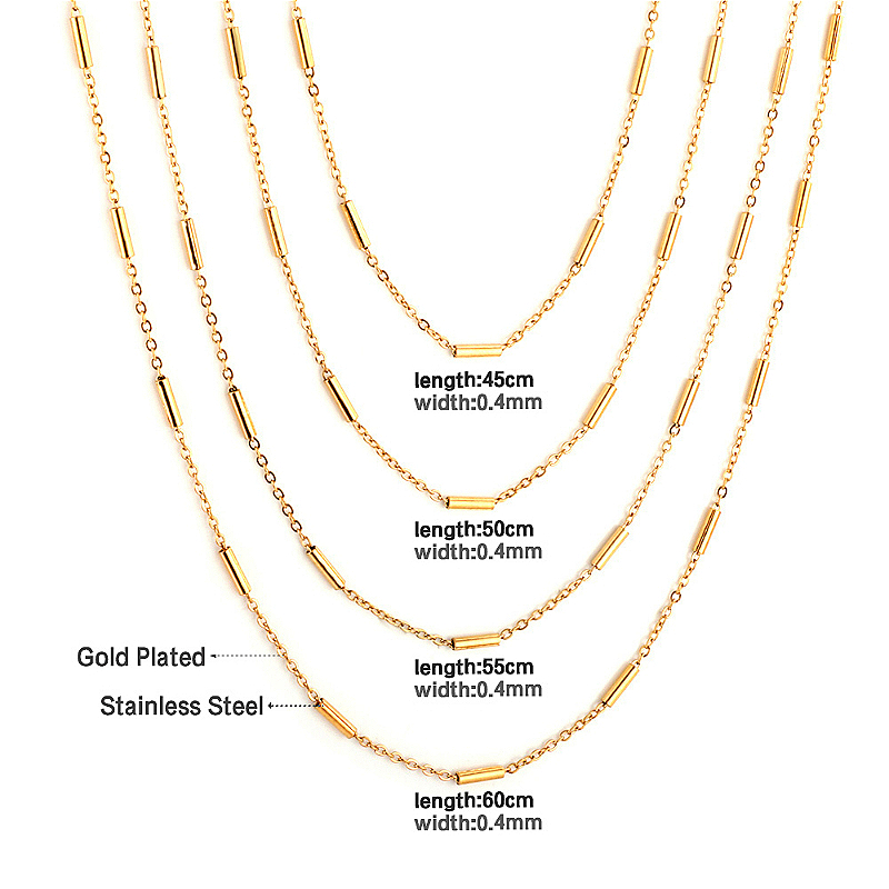 Ultra-thin Flat Cross Stainless Steel Chain Necklace